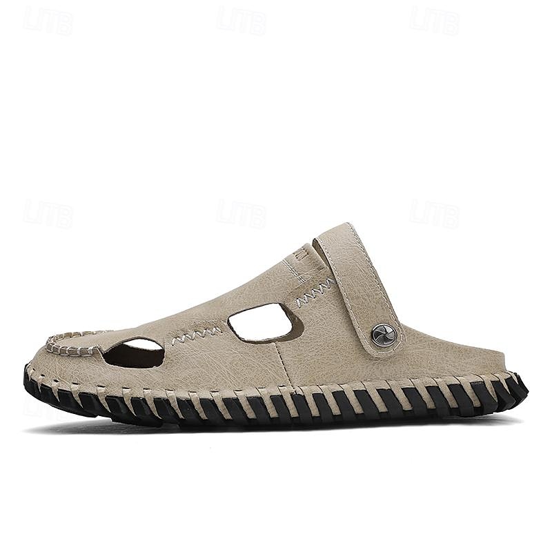 Homens Sandálias Sandálias rasas Sandálias De Moda Chinelos ao ar livre sapatos feitos à mão Caminhada Casual Estilo Praia Diário Escritório e Carreira Pele Napa Tecelagem voadora Respirável de 2025 por $54.99 -P2