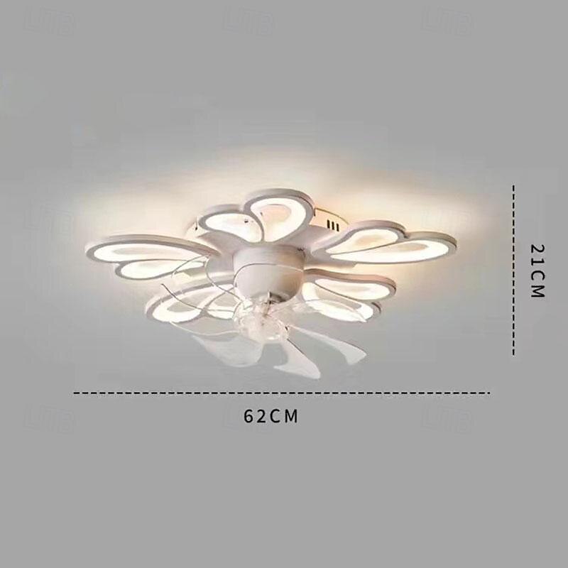 ventilateur de plafond avec lumières 65 cm LED à intensité variable 3 couleurs 6 vitesses pales réversibles avec télécommande, lustre de ventilateur domestique, ventilateur de plafond encastré à de 2025 ? $266.39 –P2