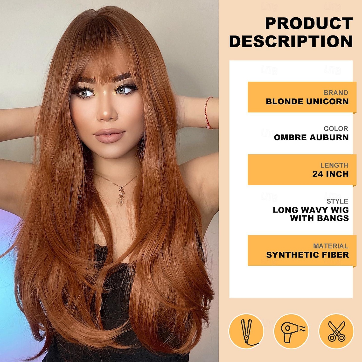 Auburn Blonde Brown Light Brown Pink Wigs for Women Long Auburn Red Wig with Bangs Layered Wigs for Women Red Wigs Auburn Hair Wigs for Women Cosplay Wigs 2025 - $20.99 –P3