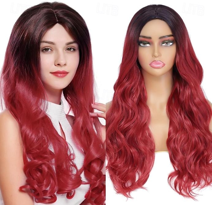 lunghe parrucche bianche ombre per donne nere 26 parrucca lunga ondulata da 28 pollici con frangia per le donne grandi capelli rimbalzanti e soffici in fibra sintetica senza colla per cosplay e uso del 2025 a $21.99 –P8