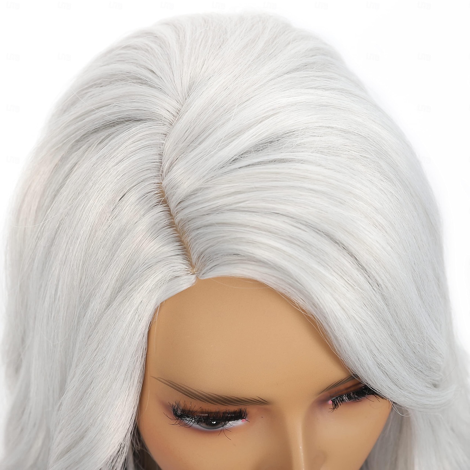 lunghe parrucche bianche ombre per donne nere 26 parrucca lunga ondulata da 28 pollici con frangia per le donne grandi capelli rimbalzanti e soffici in fibra sintetica senza colla per cosplay e uso del 2025 a $21.99 –P6