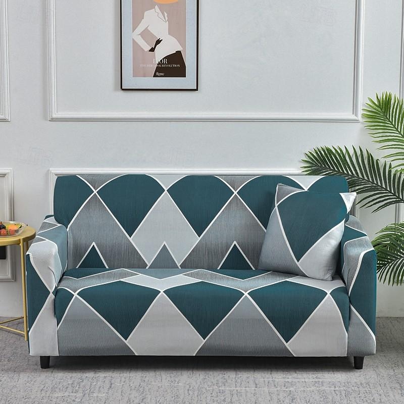 husă de canapea cu blocuri de culori geometrice husă de canapea elastică husă de canapea în formă de l protector de mobilă pentru dormitor, birou, sufragerie, decor acasă 2025 - $36.99 –P14