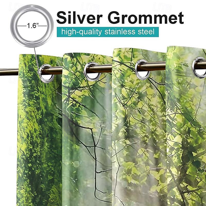 Cortinas exteriores para patio, opacas impermeables, cubierta exterior para cenador, pabellón, pérgola, cenador, solárium, 2 paneles, cascada río 2025 - $31.99 –P12