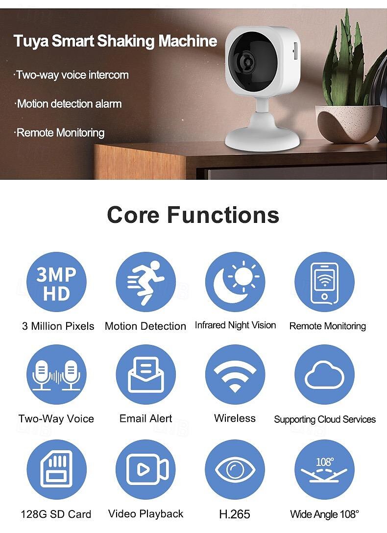 HD 3 megapixel home surveillance camera Smart Baby monitoring two-way voice wireless WIFI camera 2025 - $39.99 –P2