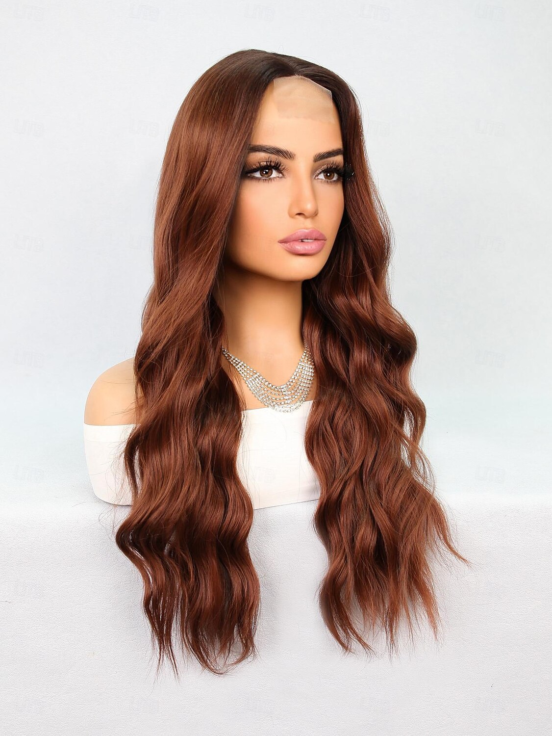 Synthetic Lace Wig Natural Wave Style 26 inch Multi-color Middle Part U Part Wig Women's Wig Black / Gold Black Brown Black / Gray 2025 - $26.99 –P3