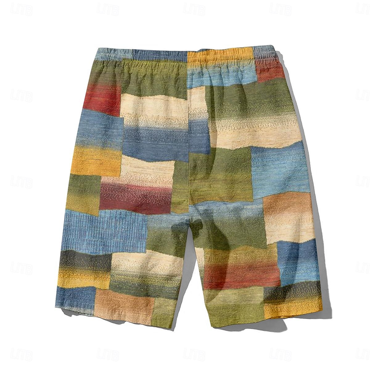 Herren Bunt Badehosen Badeshorts Boardshorts Mittlere Taille Hawaiianisch Lässig Ferien Strand Kordelzug mit Mesh-Futter Elastischer Bund Designer Bekleidung 2026 - $18.99 –P5