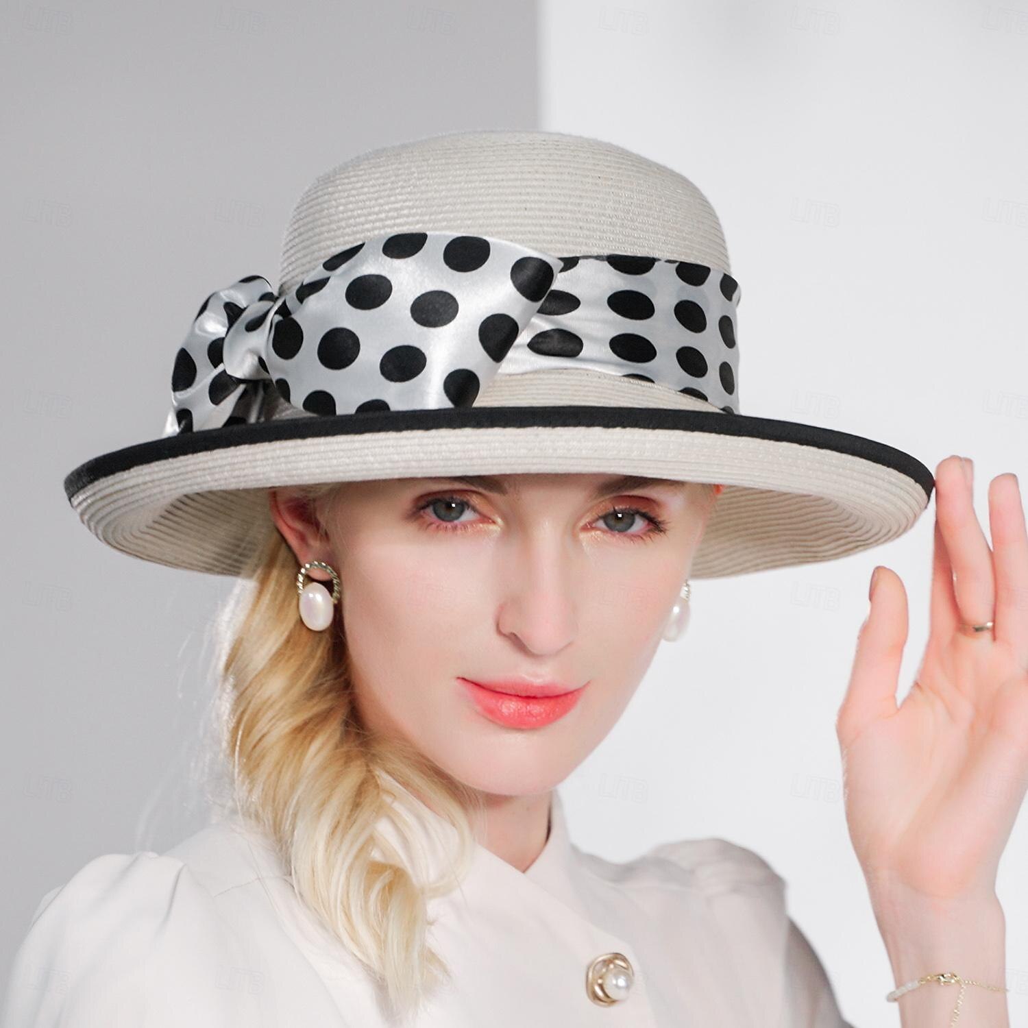 Hats Fiber Bucket Hat Floppy Hat Straw Hat Wedding Tea Party Elegant Wedding With Bowknot Ribbons Headpiece Headwear 2026 - $36.99 –P5