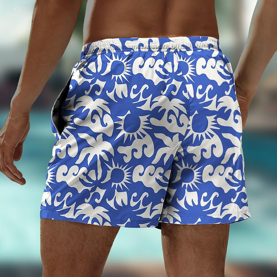 Men's Coconut Tree Flower / Floral Swim Trunks Swim Shorts Board Shorts Mid Waist Hawaiian Casual Holiday Beach Drawstring with Mesh lining Elastic Waist Designer Clothing Apparel 2025 - $19.99 –P2