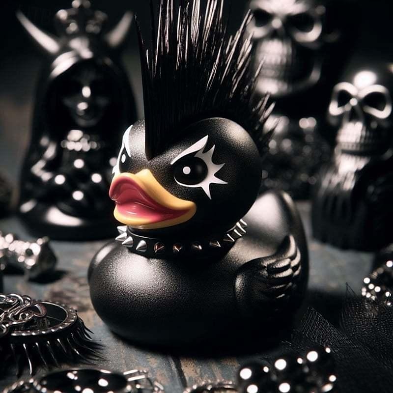 duckieville πάπια goth σατανική πάπια, γοτθική πανκ ρητίνη συλλεκτικά ειδώλια πάπιες, χαριτωμένα χειροτεχνήματα με αγάλματα μικρής πάπιας, καινοτόμα διακοσμητικά στολίδια πάπιας σατανά αποκριάτικη διακόσμηση 2025 - $12.49 –P6