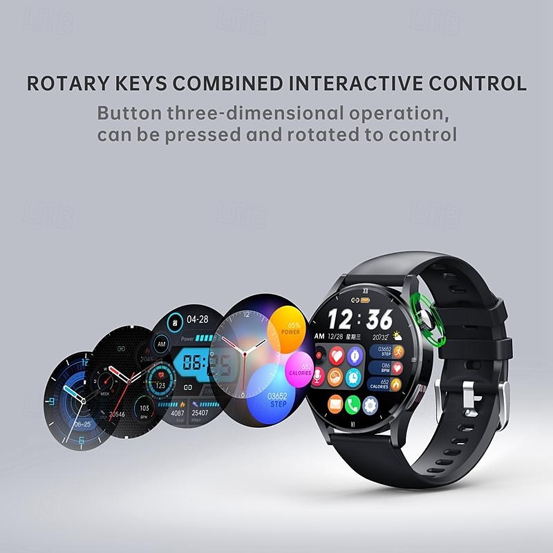 QS39 Умные часы 1.32 дюймовый Смарт Часы Bluetooth ЭКГ + PPG Контроль температуры Педометр Совместим с Android iOS Женский Мужчины Длительное время ожидания Хендс-фри звонки Водонепроницаемый IP 67 2025 - $59.99 –P9
