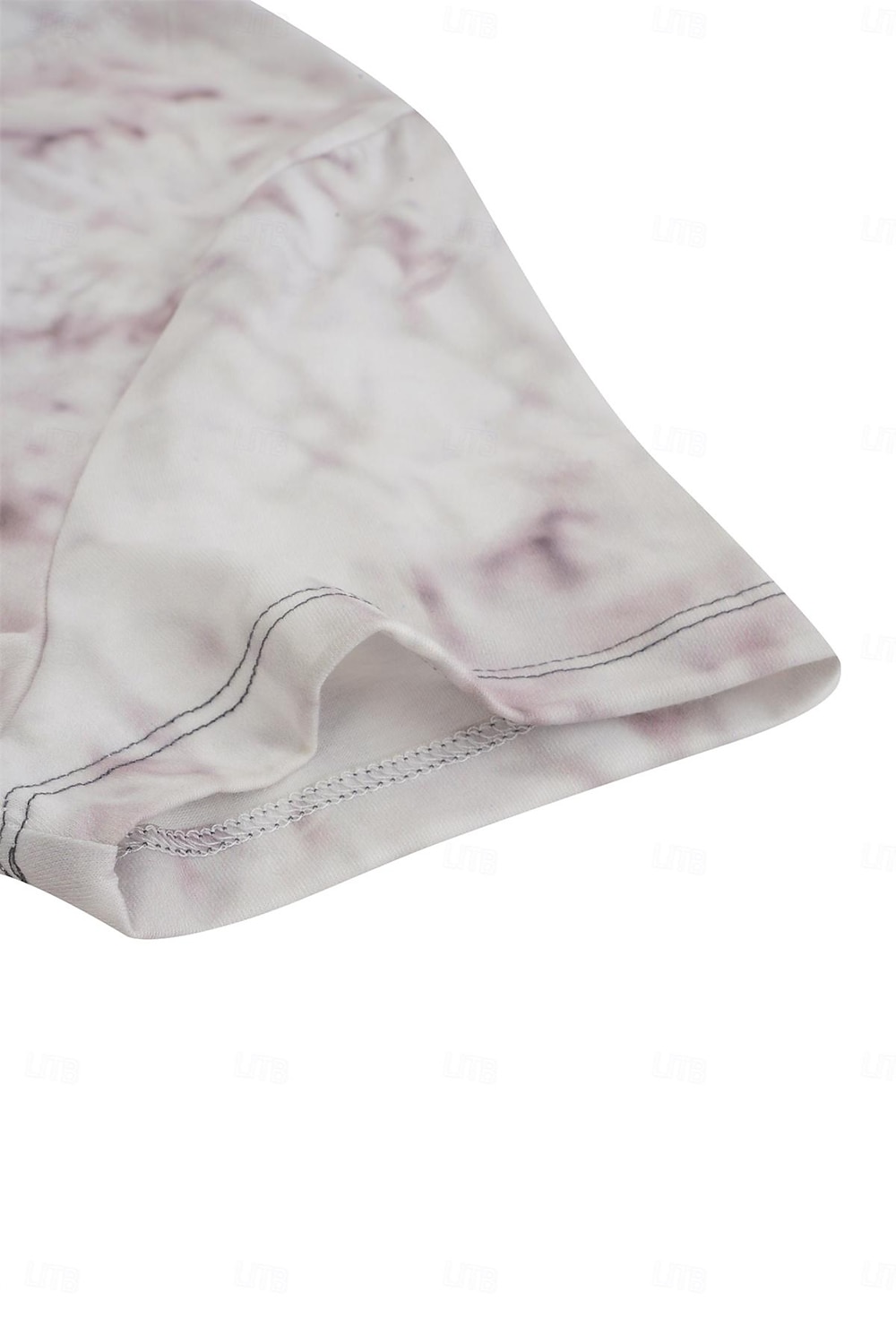 dámské tričko basic cat print krátký rukáv běžné topy kulatý výstřih denní víkend bílá 2025 - $19.99 –P9