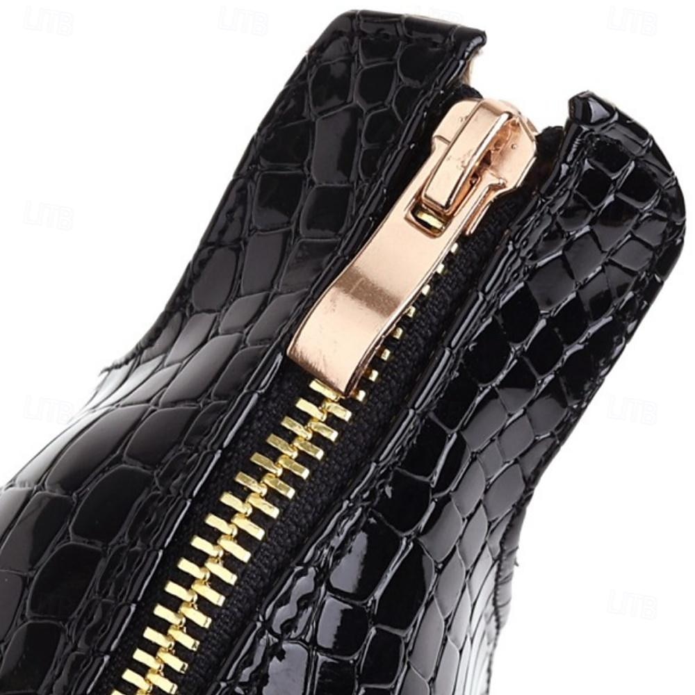 Femme Chaussures à Talons Bottes métalliques Saint Valentin Talon Aiguille Bout pointu Mode Cuir microbien Fermeture Argent Noir Blanche de 2025 ? $59.99 –P3