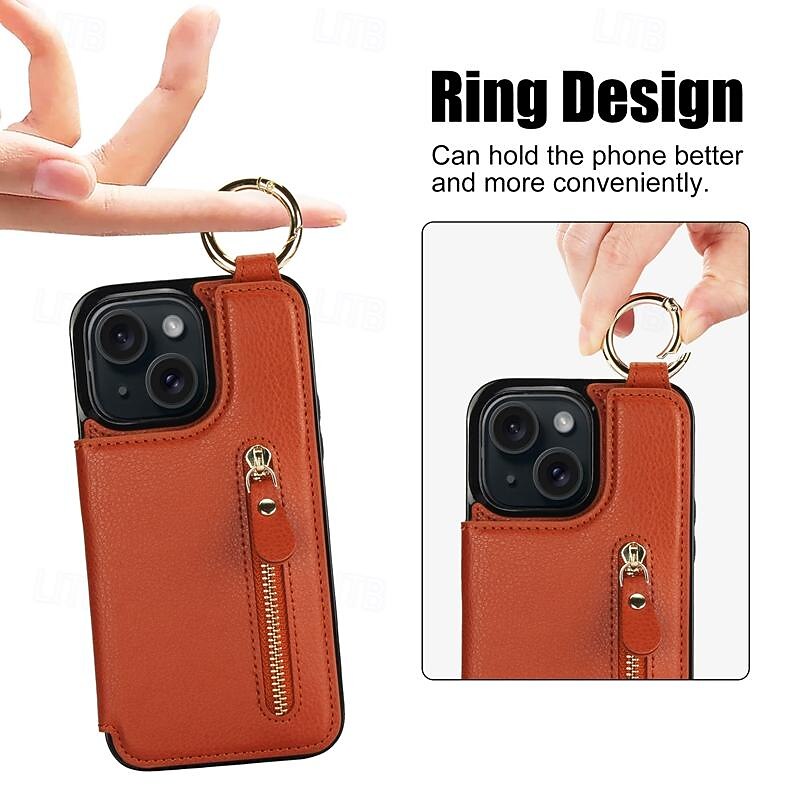 Phone Case For iPhone 16 15 14 Pro Max Plus 13 12 11 Pro Max Mini Wallet Case Zipper Kickstand Card Slot Retro TPU PU Leather 2025 - $15.99 –P6