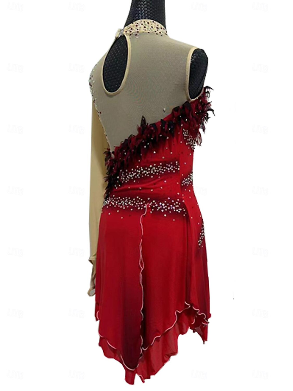 Vestidos para Patinação Artística Para Meninas Patinação no Gelo Saias Com Transparência Elastano Renda Roupa para Patinação Cristal / Strass Patinação Artística de 2026 por $390.49 –P5