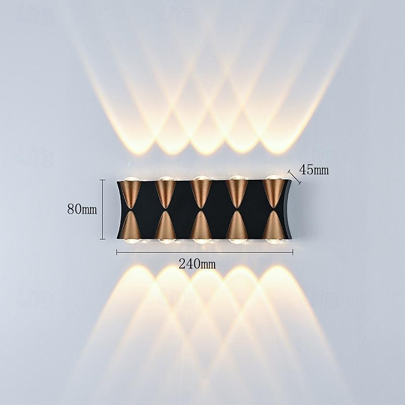 lampada da parete a led 2/3/4/5 teste esterno impermeabile in vetro alluminio 90 cm moderno creativo luce bianca calda corridoio balcone ip65 85-265 v del 2026 a $46.99 –P1