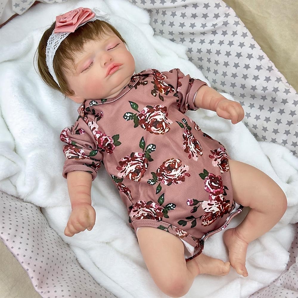 18 pouce Poupée Reborn Jouet pour Bébé & Nourrisson Poupée Reborn Toddler Poupée Poupée bébé Reborn Bébé Nouveau née réaliste Cadeau Membres en silicone 3/4 et corps rempli de coton cadeaux noël de 2025 ? $139.99 –P6