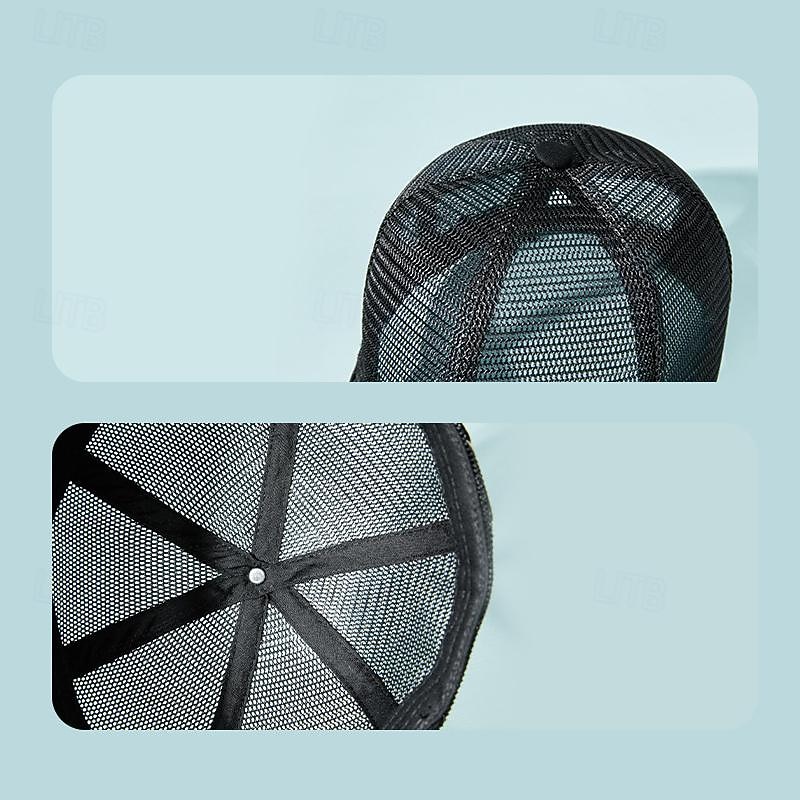 Homens Boné de beisebol Chapéu de sol Chapéu de caminhoneiro Preto Branco 100% algodão Com Transparência Moda Casual Rua Diário Tecido Ajustável Filtro Solar Respirável de 2026 por $13.49 –P5
