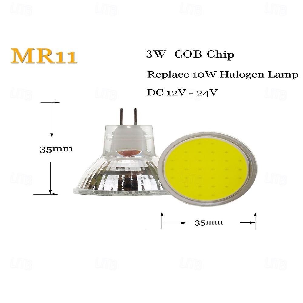 2025年 mr11 gu4 LED電球 DC/AC 12V電球 3W LED電球 温白色 3000k /白色 6000k 家庭用景観埋め込みレール照明に最適 1個  コレクション – $13.49 –P1