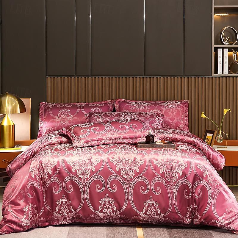 3 stk kjølende dynetrekk elegant damast stoff jacquard dynetrekk sett 3-delt dynetrekk sateng sengetøy sett fullt dynetrekk putevar(1 dynetrekk 2 putevar) 2025 - $68.99 –P1