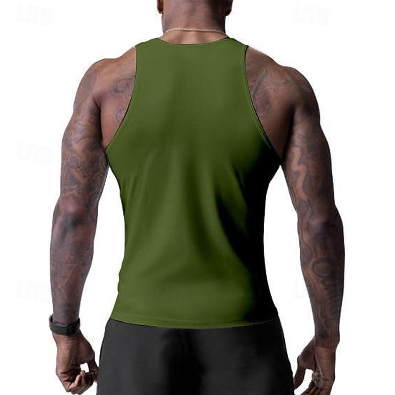 Voor heren Singlet Vest Top Onderhemd Mouwloos shirt Mouwloos Strakke ronde hals Lente zomer Effen Modieus Ontwerper Basic Vakantie Straat Uitgaan Zwart Wit Wijn Top T-shirt voor mannen 2025 - $13.49 –P17