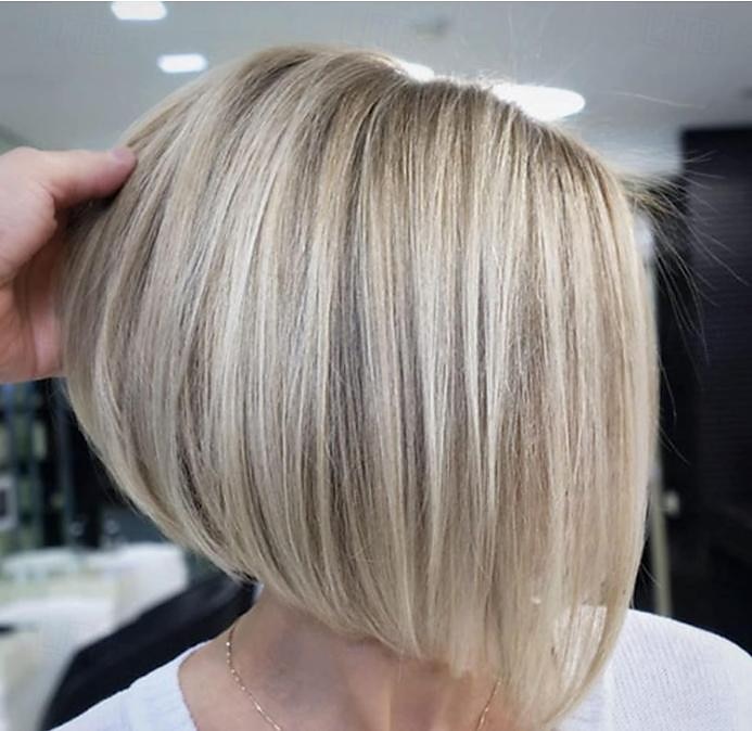sidedel korte lag bob parykker for hvite kvinner blond blandet brun søt rett nisse bob parykk invertert bob parykk syntetisk halloween cosplay hår erstatning parykk 2025 - $7.99 –P7