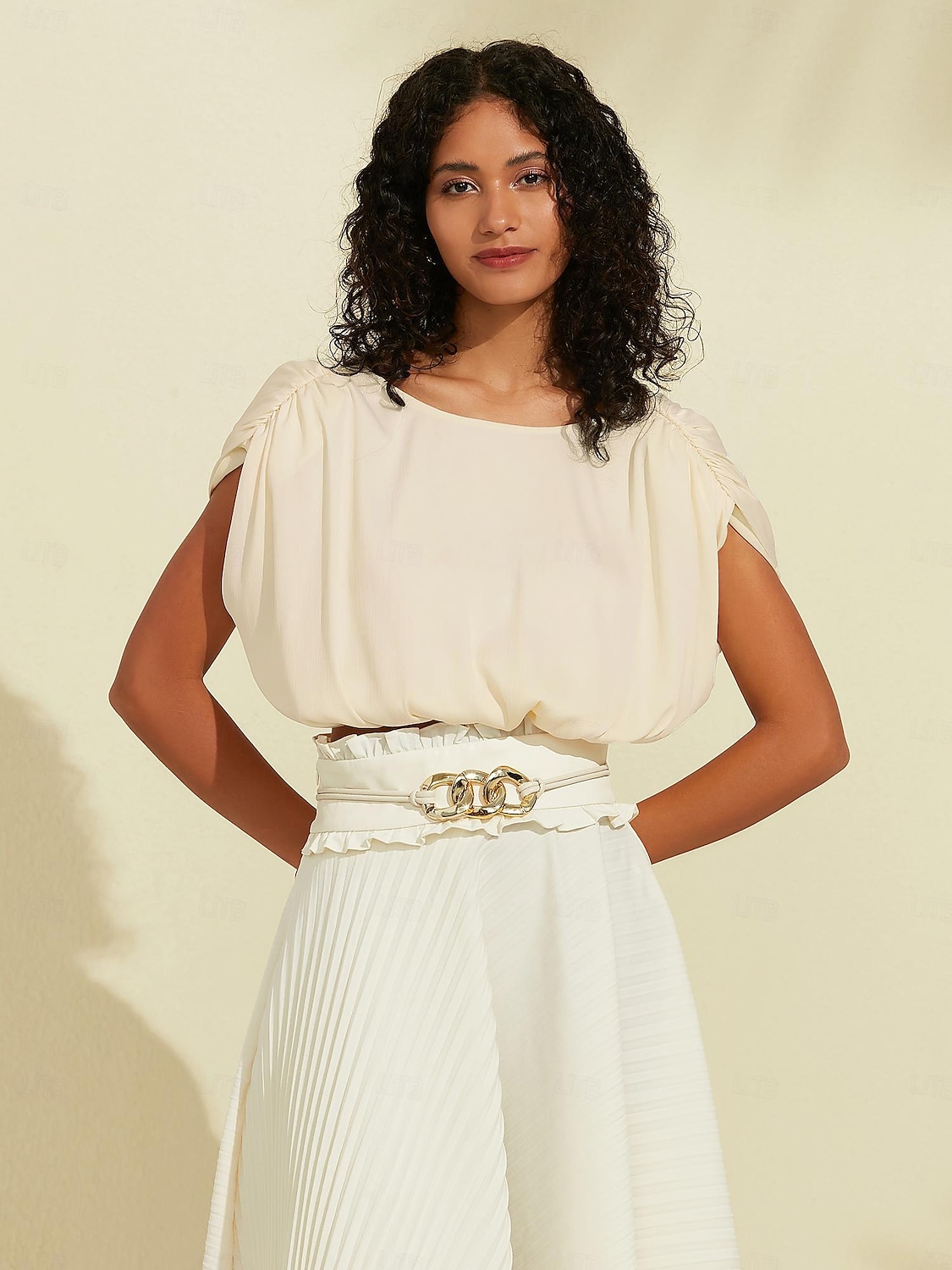 Women's Crop top Drawstring Sleeveless Satin Top Elegant Casual Work Spring Summer 2025 - $33.99 –P4
