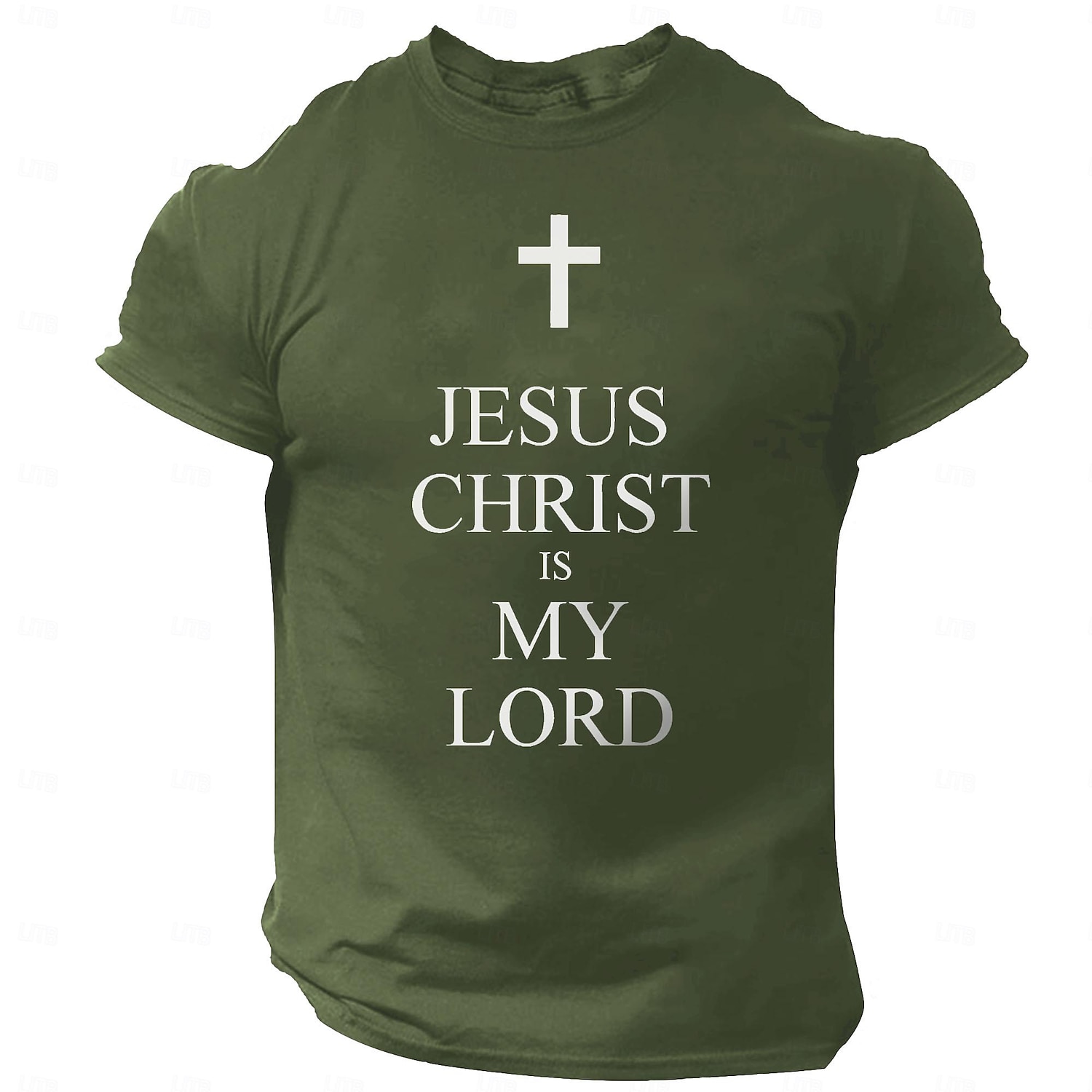 Herren T-Shirt Glauben an Jesus Kreuz Grafikdesign - Christlicher religiöser Lebensstil kurzärmliges Oberteil 2026 - $17.49 –P4
