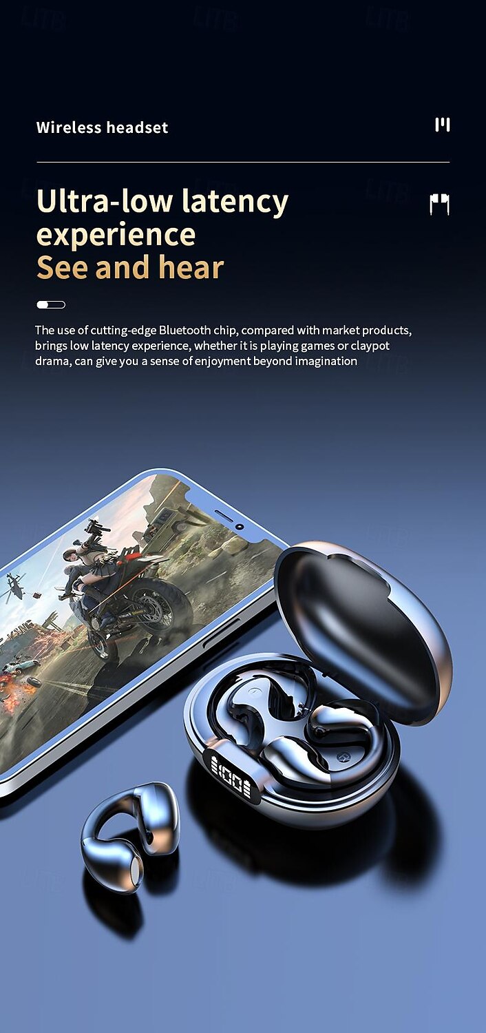 Bone Conduction TWS Wireless Headphones Bluetooth Gaming Headsets LED Digital Display HiFi Noise Canceling Sports Earphones 2025 - $18.99 –P9