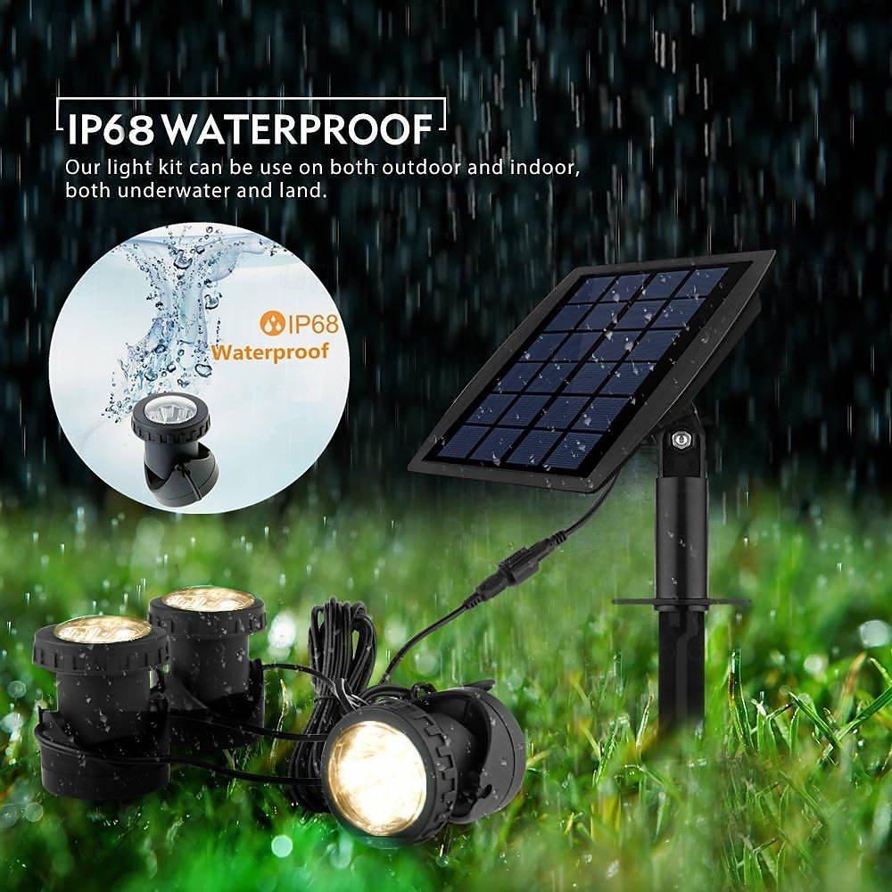 Solar LED Pond Spotlights Submersible Pond Pool Lights with 3 Lamps 18 LEDs Landscape Spotlight Underwater Lights IP68 Waterproof Solar Garden Lights for Pond Garden Fountain Outdoor Lawn Decoration 2026 - $39.99 –P1