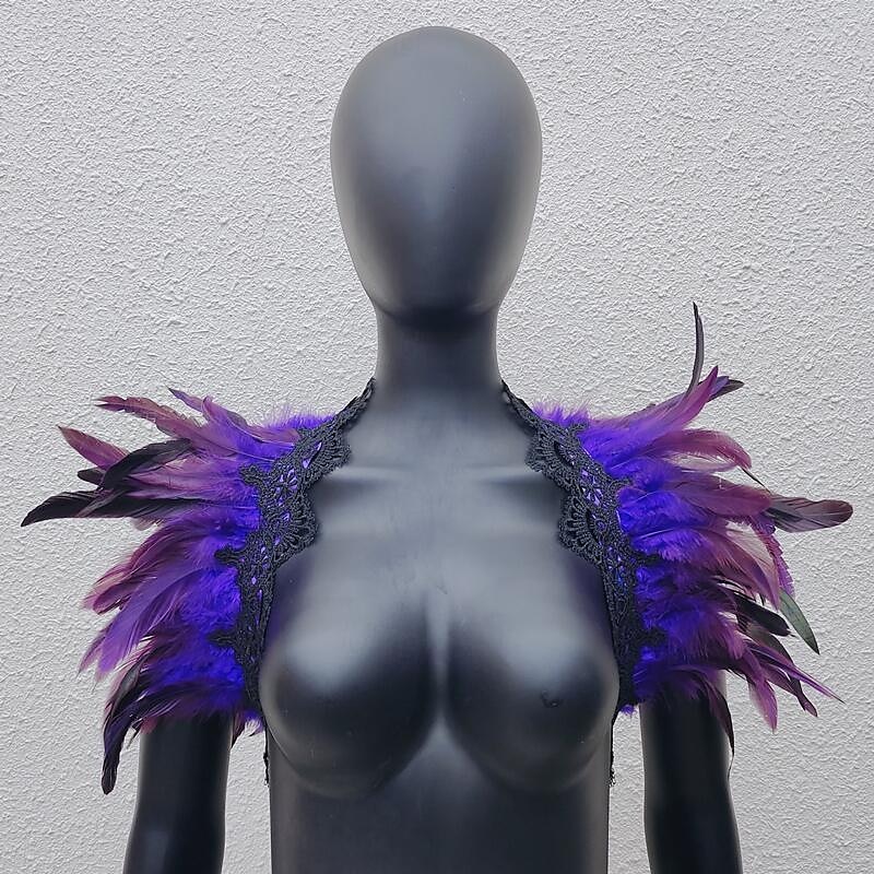 Punk & Gothic Masquerade Shawls Feather Cape Witch Feather Women's Fantasy Walpurgis Night Halloween Carnival Masquerade Performance Party / Evening Adults' Shawl 2025 - $20.99 –P1
