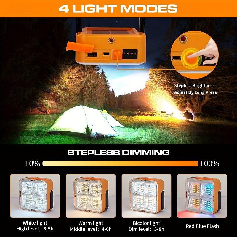 1pc LED Portable Solar Work Light, Rechargeable Magnetic Light, Emergency Worklight with 4 Light Modes for Power Failure, Car Repair, Camping, Construction Job Site 2025 - $15.99 –P7