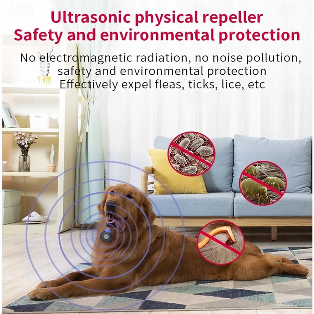 USB Rechargeable Ultrasonic Pest Collar – Flea, Tick, and Lice Repeller for Cats and Dogs with Mountaineering Buckle 2025 - $16.99 –P2