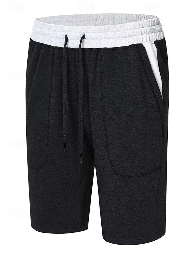 Męskie Szorty dresowe Szorty Bermudy Ściągana na sznurek Elastyczny pas Równina Komfort Sport Do kolan Codzienny Bieganie Moda Athleisure Czarny Szary Średnio elastyczny 2025 - $23.99 -P4