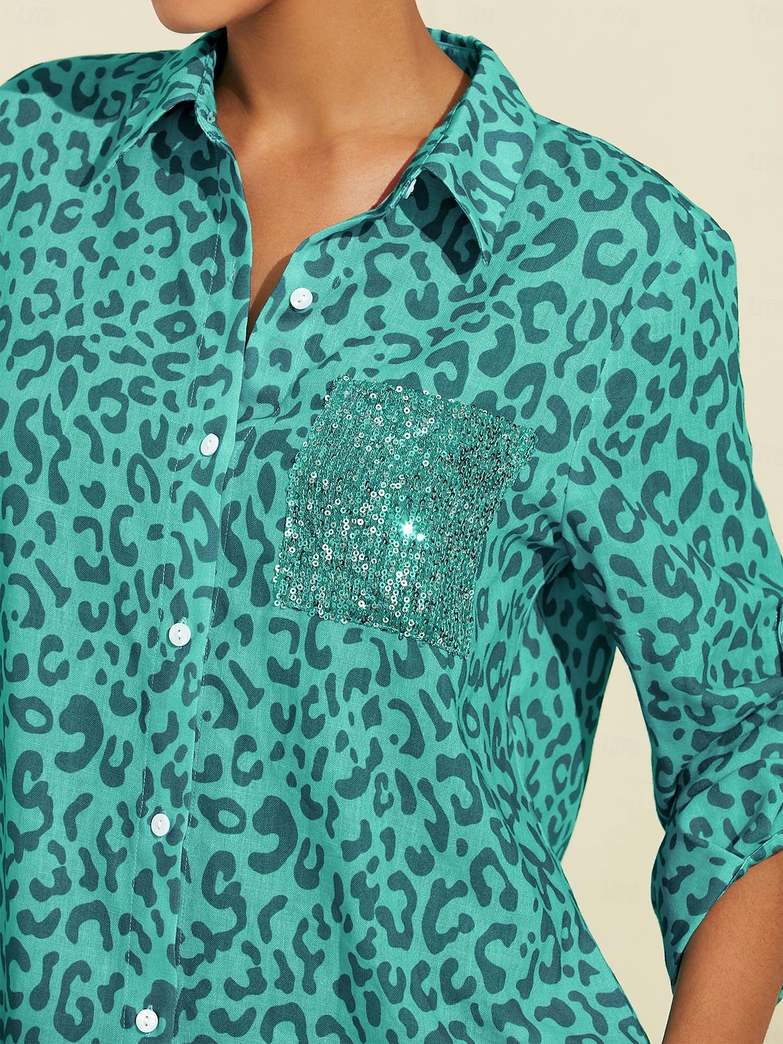 Sequin Leopard Print Maxi Shirt Dress 2024 - $52.99 –P3