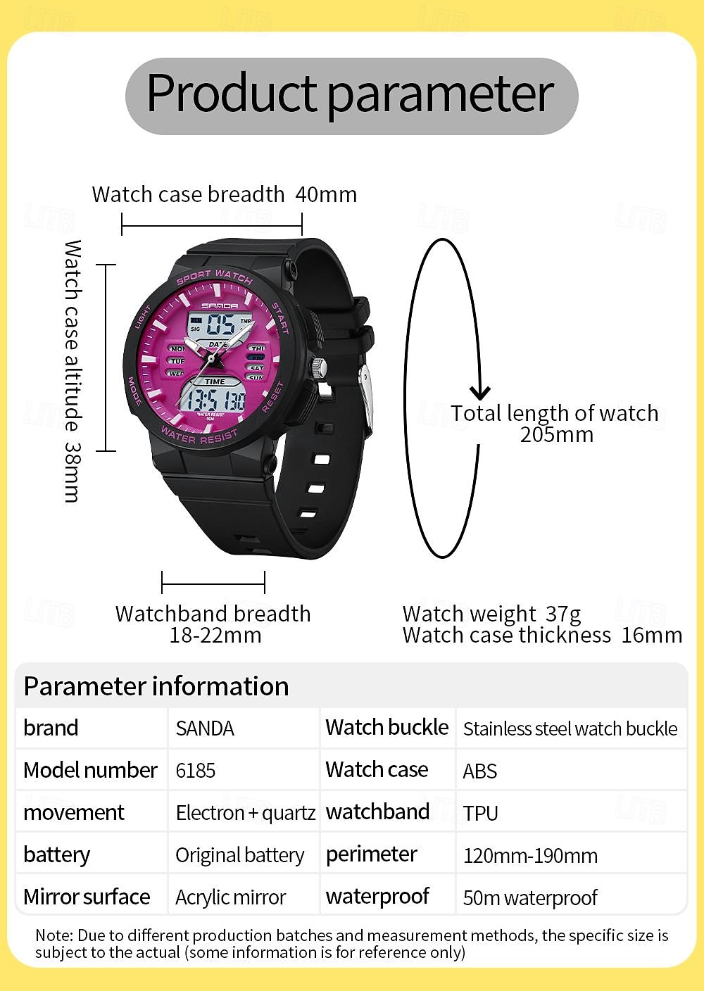 SANDA Men Digital Watch Fashion Casual Business Wristwatch Luminous Stopwatch Countdown Calendar TPU Watch 2025 - $28.99 –P5