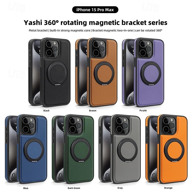 телефон Кейс для Назначение iPhone 17 Pro Max 17 Air i16 15 14 Pro Max Plus 13 12 11 Pro Max Кейс на заднюю панель со стендом Поддержка беспроводной зарядки Защита от удара Ретро ТПУ Кожа PU 2025 - $18.99 –P1