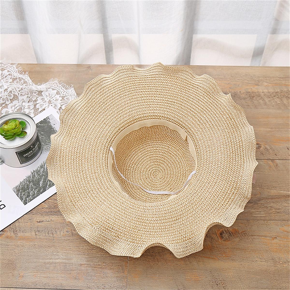 Women's Hat Sun Hat Portable Sun Protection Outdoor Holiday Beach Flower Pure Color 2025 - $9.49 –P9
