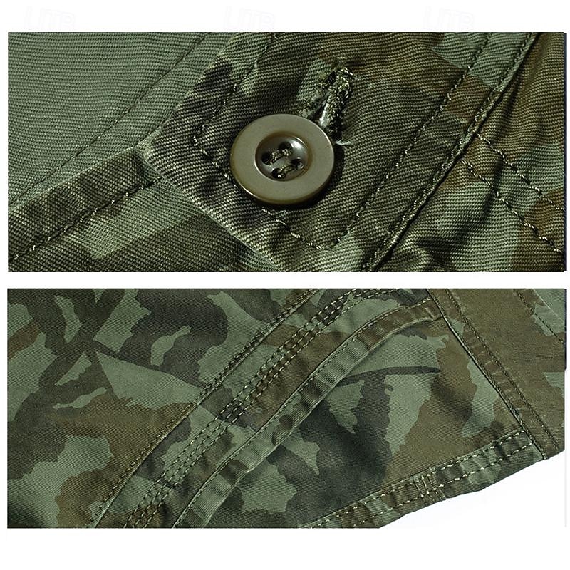 Men's Tactical Shorts Cargo Shorts Shorts Button Multi Pocket Plain Wearable Short Outdoor Daily Going out Fashion Classic Army Green Khaki 2026 - $25.99 –P4