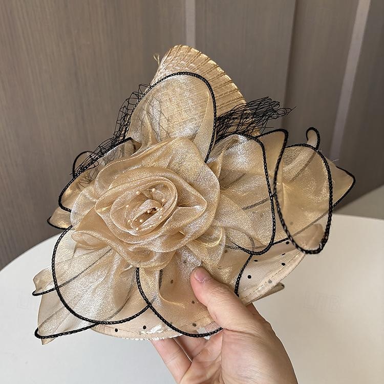 Kopfstück Organza Hochzeit Abendgesellschaft Elegant Hochzeit Mit Tüll Kopfschmuck Kopfbedeckung 2025 - $19.99 –P7