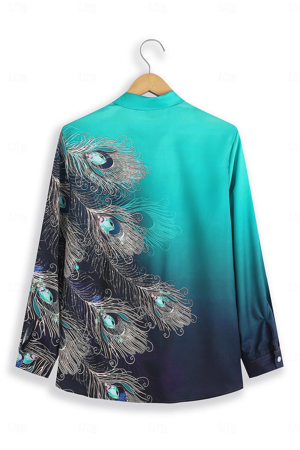 Camicia da donna Base Neon Luminosi Bottoni Stampa Maniche Lunghe Top Regolari Collo Camicia Casual Verde Primavera Autunno del 2025 a $26.99 –P5
