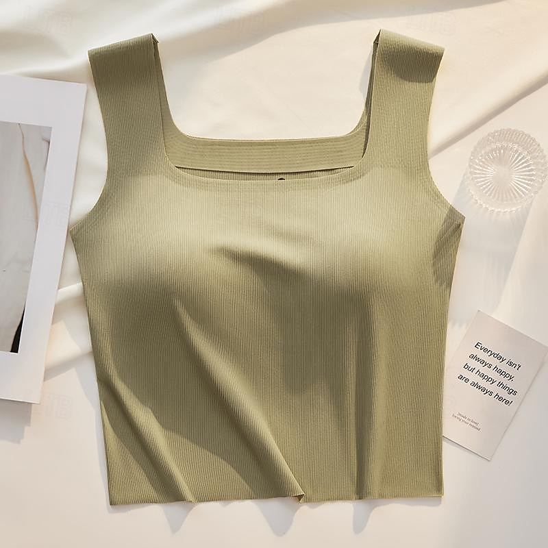 Canottiera Donna Top Senza Maniche Basic Regular Collo Quadrato Nera Bianca Blu Verde Beige Estate del 2026 a $17.49 –P9