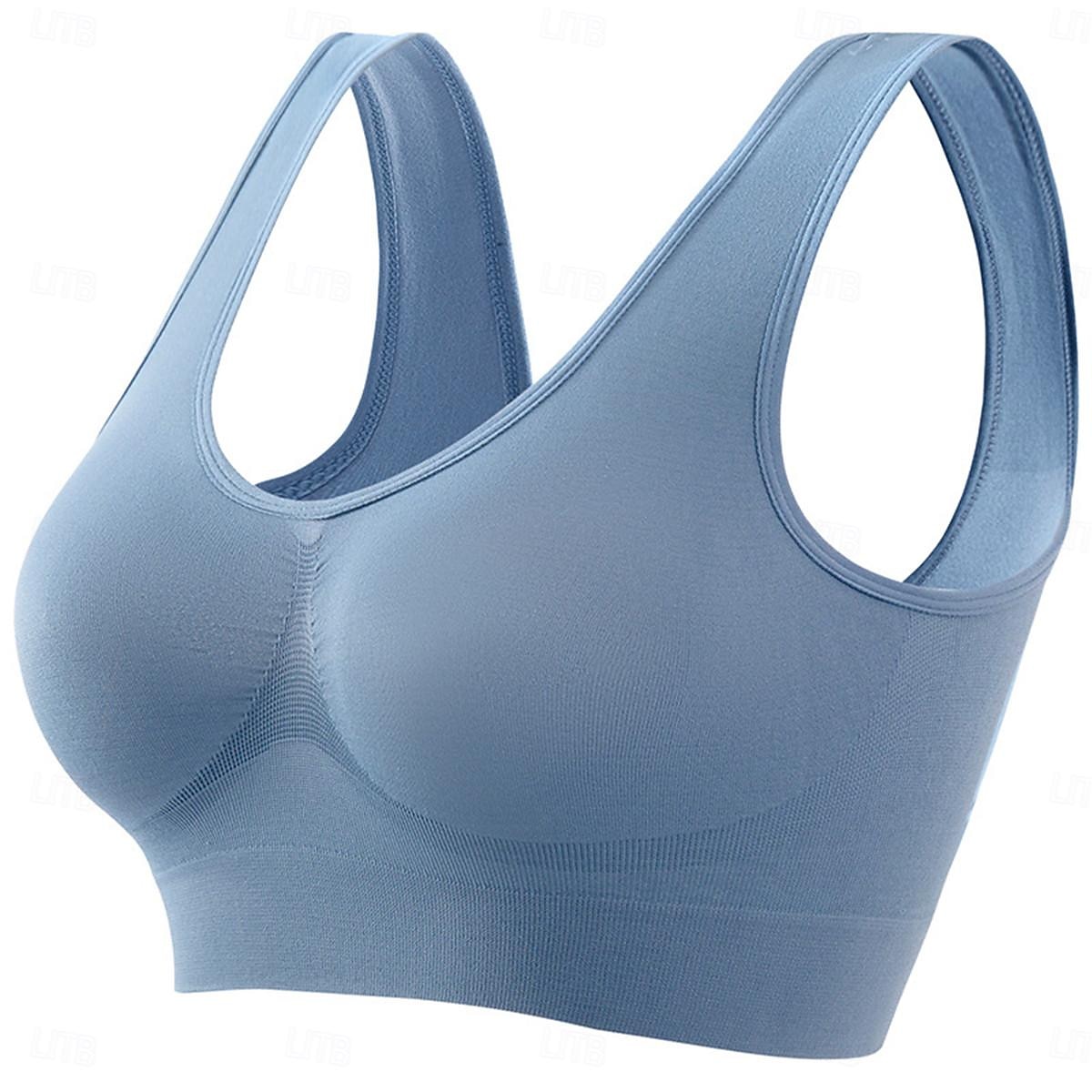 Top feminino cor pura esporte básico academias em casa nylon respirável v aro sem mangas sutiã almofadas no peito verão primavera roupas para casa de 2026 por $14.49 –P5