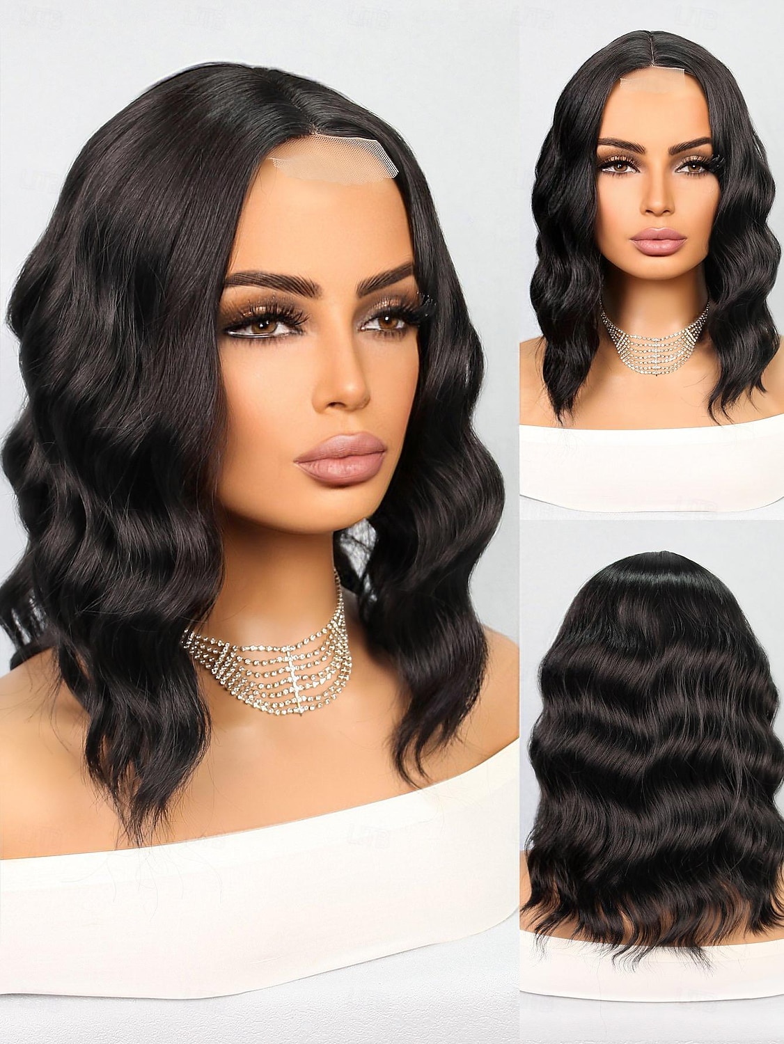 Pruik van synthetisch kant Golvend Stijl 14 inch(es) Zwart Korte bob U-deel Pruik Dames Pruik bruin / Wit Donker Bruin Zwart 2025 - $23.99 –P1