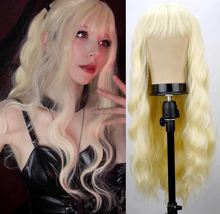 Parrucca ramata con frangia parrucche morbide e ondulate lunghe per le donne parrucca sintetica riccia sostitutiva per costumi di Halloween parrucche per feste cosplay del 2025 a $19.99 –P9