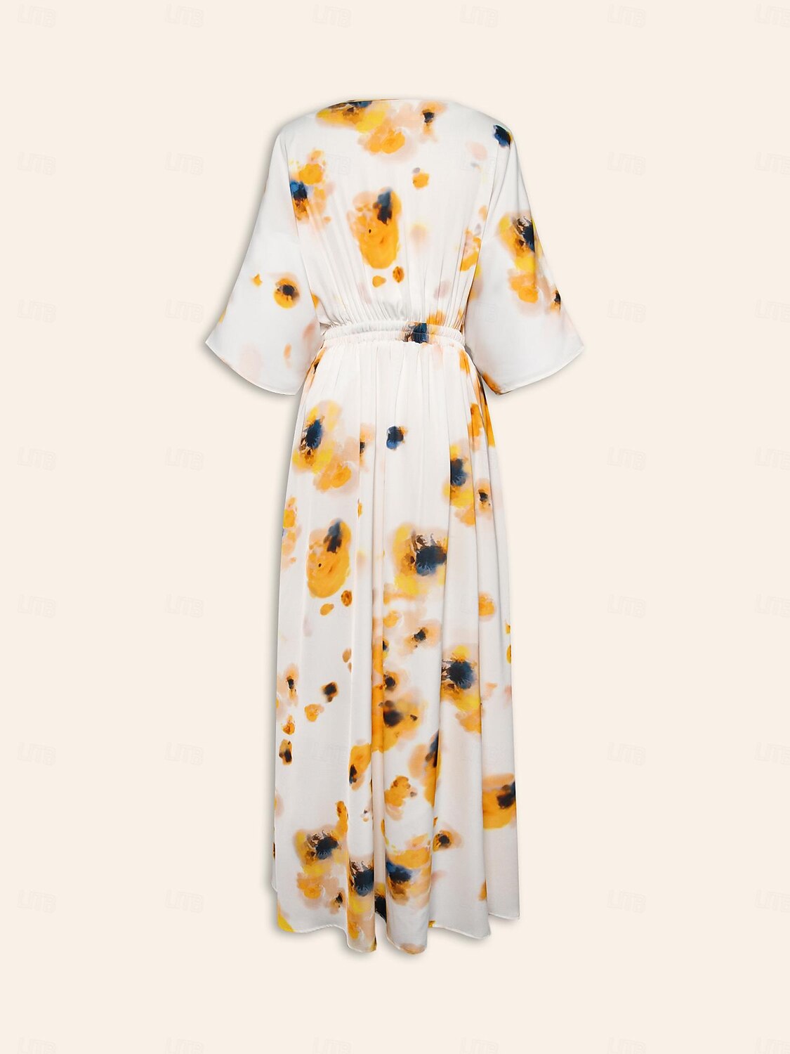 robe longue ample en satin à imprimé fleuri de 2025 ? $135.99 –P8