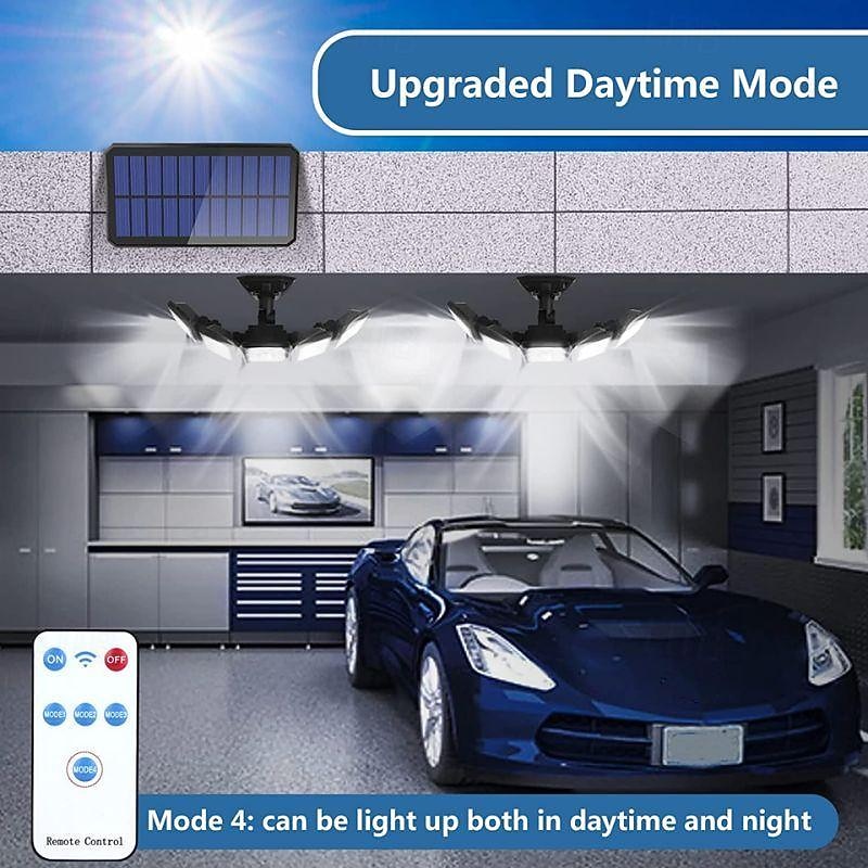 holofotes solares sensor de movimento externo 300 led 5 cabeças sensor de movimento movido a energia solar com controle remoto do anoitecer ao amanhecer 3 modos de iluminação de 2025 por $37.99 –P3