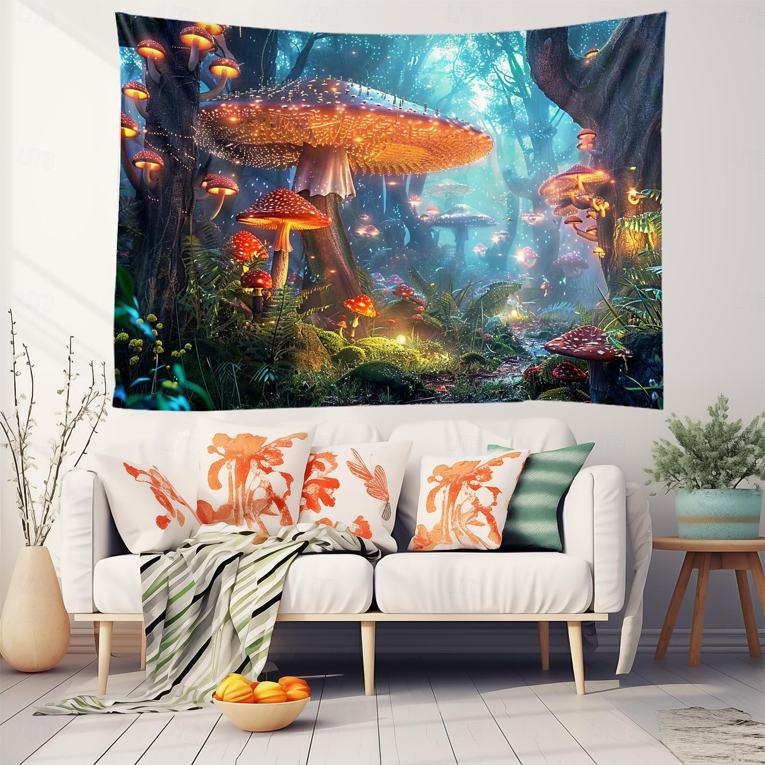 Trippy floresta cogumelos pendurado tapeçaria arte da parede grande tapeçaria mural decoração fotografia pano de fundo cobertor cortina casa quarto sala de estar decoração de 2025 por $16.99 –P14