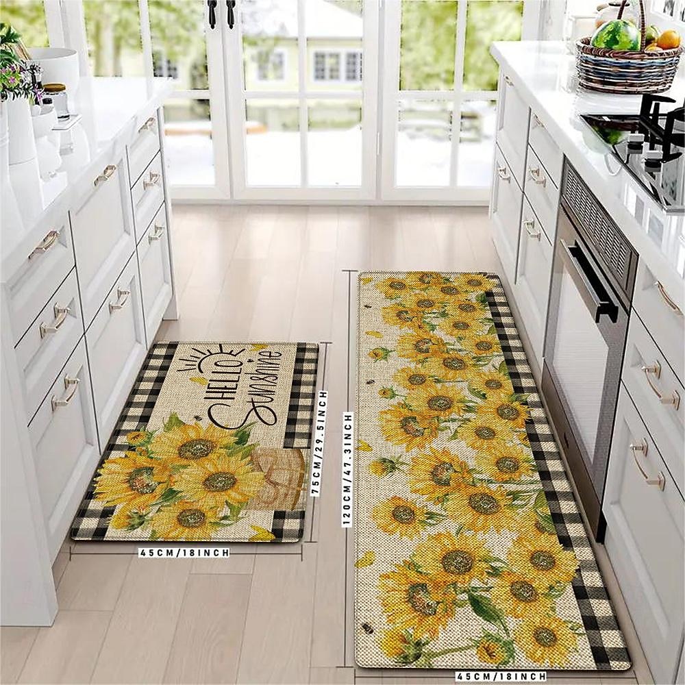 Sunflowers Farmhouse Area Rug Kitchen Mat Non-Slip Oil Proof Floor Mat Livingroom Rug Indoor Outdoor Mat Bedroom Decor Bathroom Mat Entrance Rug Door Mat 2026 - $20.99 –P1