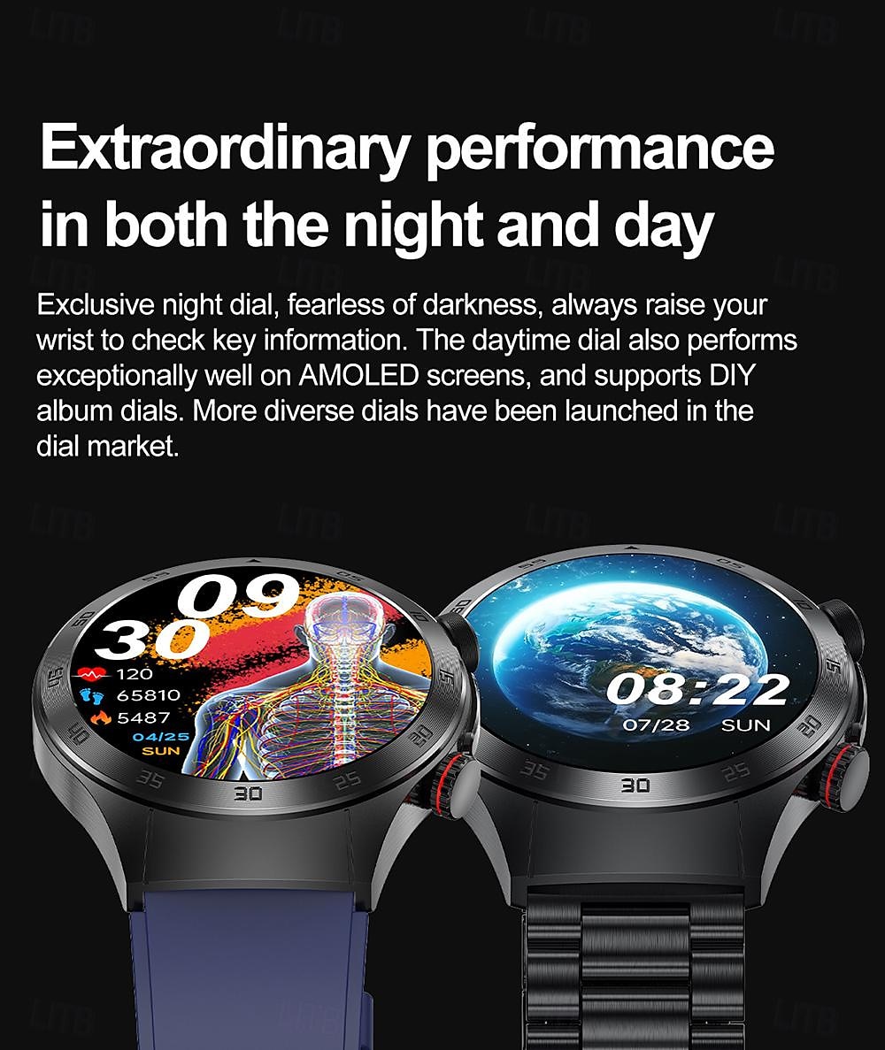 Laser Physiotherapy Blood Glucose Smart Health Watch Fitness Running Watch Bluetooth Temperature Monitoring Pedometer Compatible with Android iOS Women Men IP67 Waterproof 2025 - $97.99 –P14