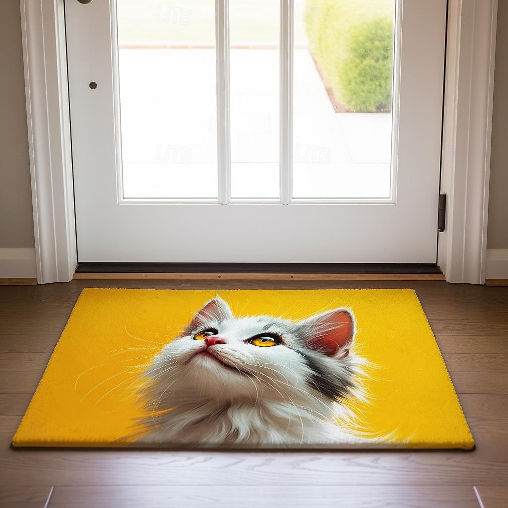 Cat Yellow Doormat Non-Slip Oil Proof Rug Indoor Outdoor Mat Bedroom Decor Bathroom Mat Entrance Rug Door Mat 2025 - $16.99 –P2